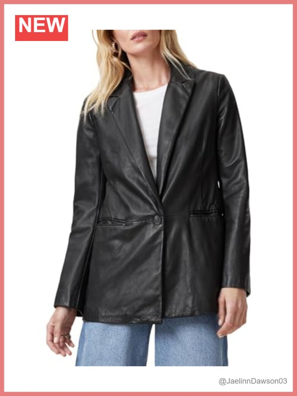 AllSaints Deri Sheep Leather Blazer Tailored Single-Breasted